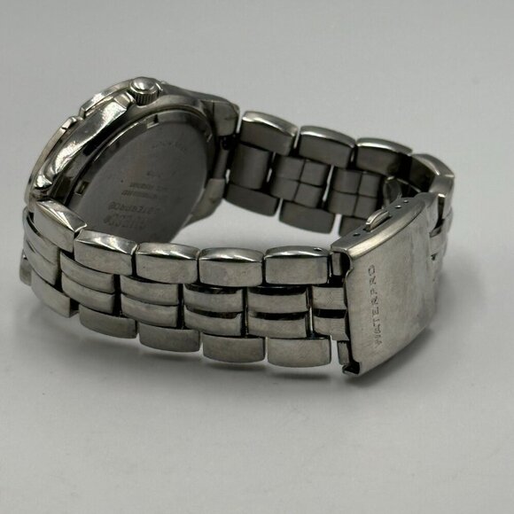 Guess Waterpro Watch Women Silver Tone Crystal Bezel Date Window 34MM Dial 6.25" - Picture 5 of 11